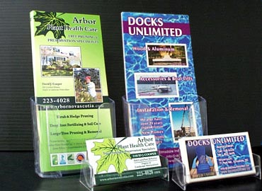 Rack cards for Docks Unlimited and Arbor Plant Health Care. Rack Cards, Invitations, Hand Outs, Brochures, Folded Brochures, Flyers, Pamphlets, Notepads, Note Pads, Letterhead